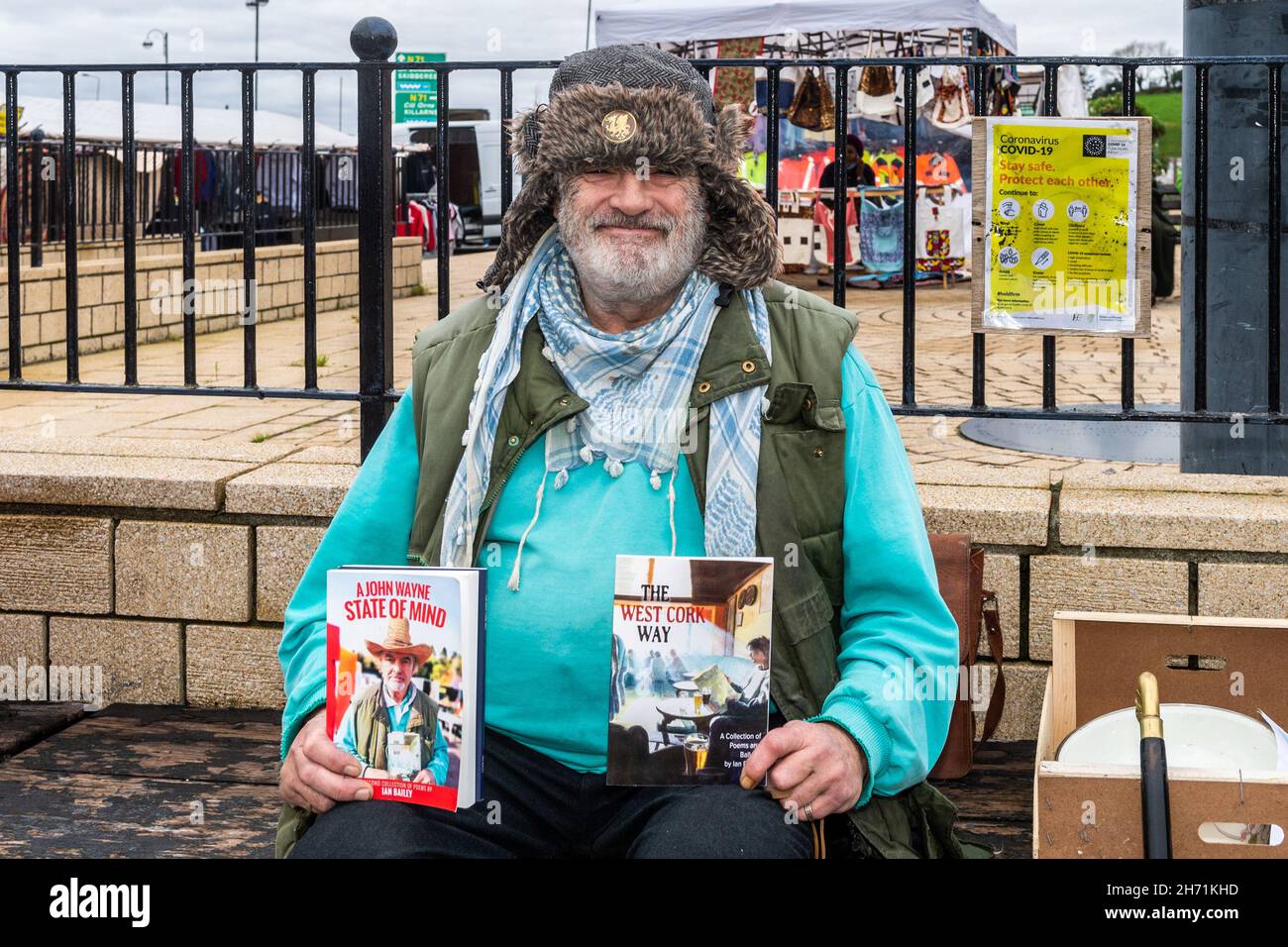 Bantry, West Cork, Ireland. 19th Nov, 2021. Ian Bailey was in Bantry today, selling his poetyry books at the Friday Market. Bailey is the prime suspect in the murder of French woman Sophie Toscan Du Plantier, who was killed on 23rd December 1996. Credit: AG News/Alamy Live News Stock Photo