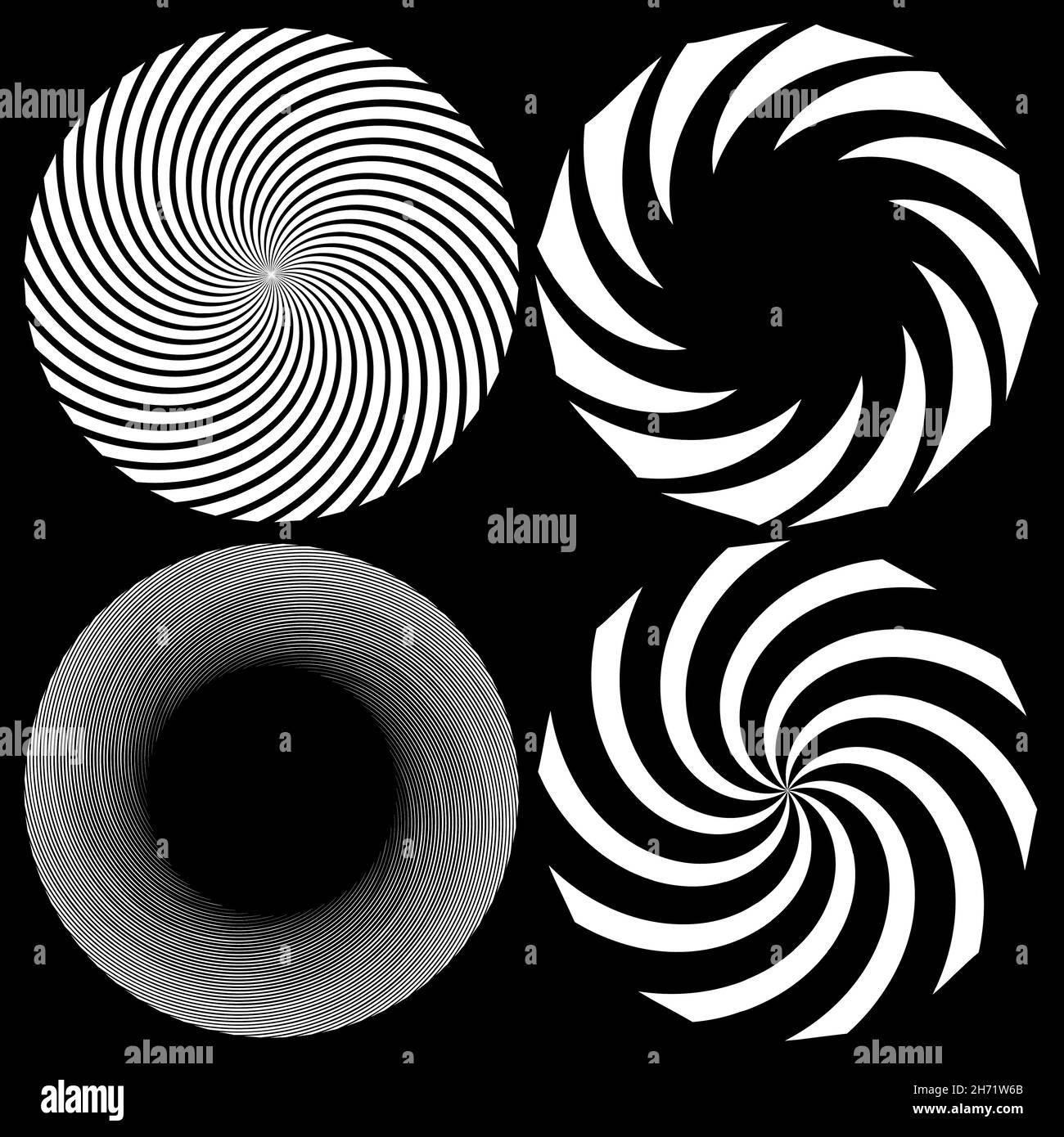 Spiral, swirl, twirl element. Cochlear, vortex, vertigo design shape ...