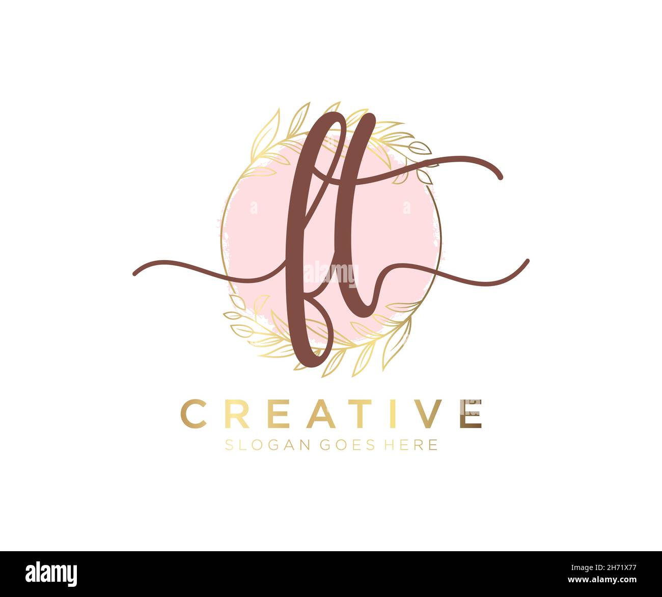 FT feminine logo. Usable for Nature, Salon, Spa, Cosmetic and Beauty ...