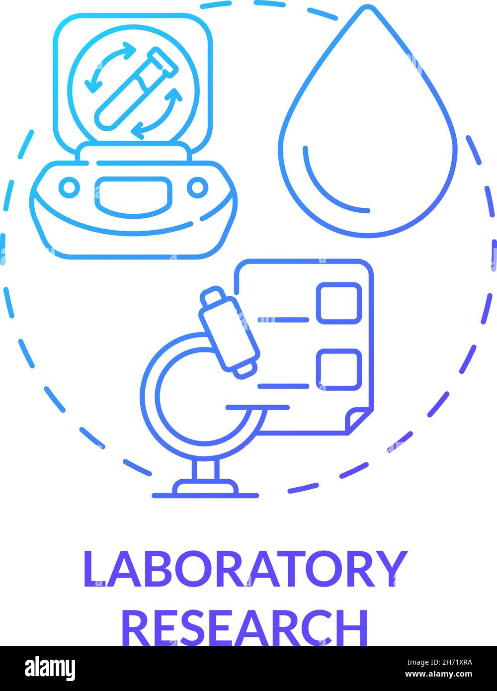 Laboratory research blue gradient concept icon Stock Vector