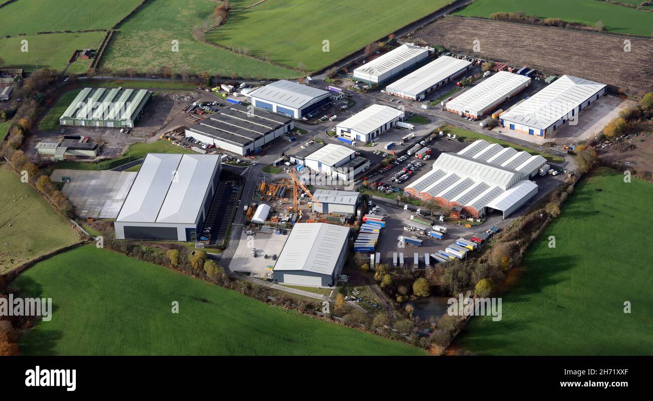 aerial view of Birch Business Park / Birch Industrial Park in Heywood, Greater Manchester Stock Photo