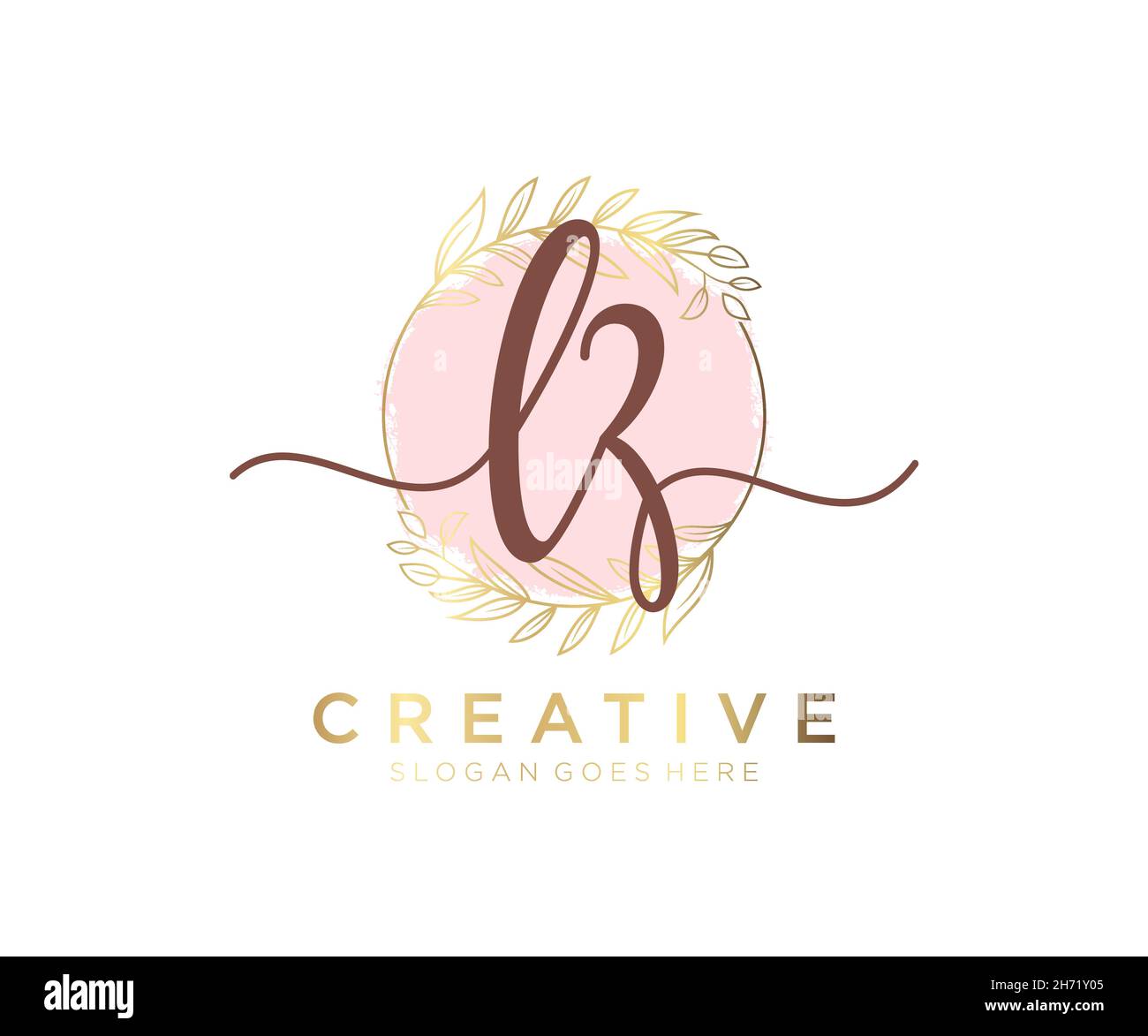 LZ feminine logo. Usable for Nature, Salon, Spa, Cosmetic and Beauty Logos. Flat Vector Logo Design Template Element. Stock Vector