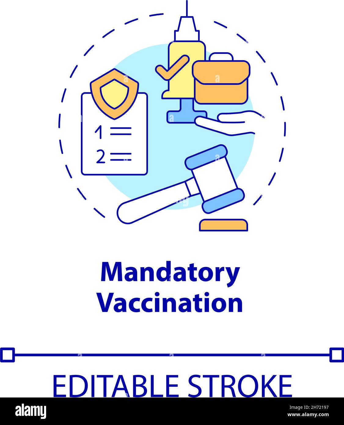 Mandatory vaccination concept icon Stock Vector
