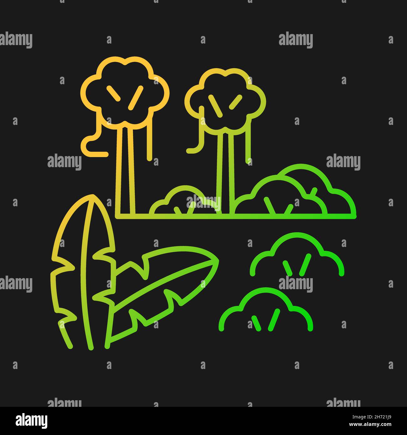 Tropical forest gradient vector icon for dark theme Stock Vector Image