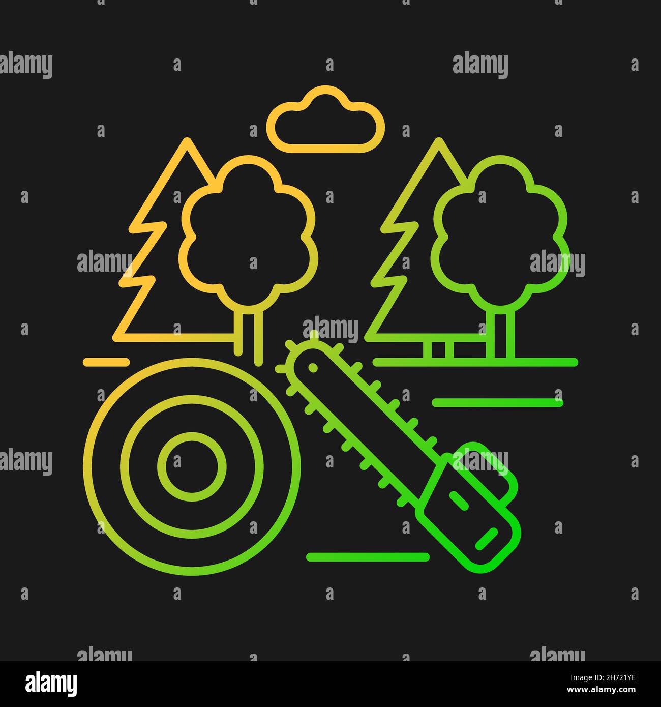 Working forest gradient vector icon for dark theme Stock Vector Image ...