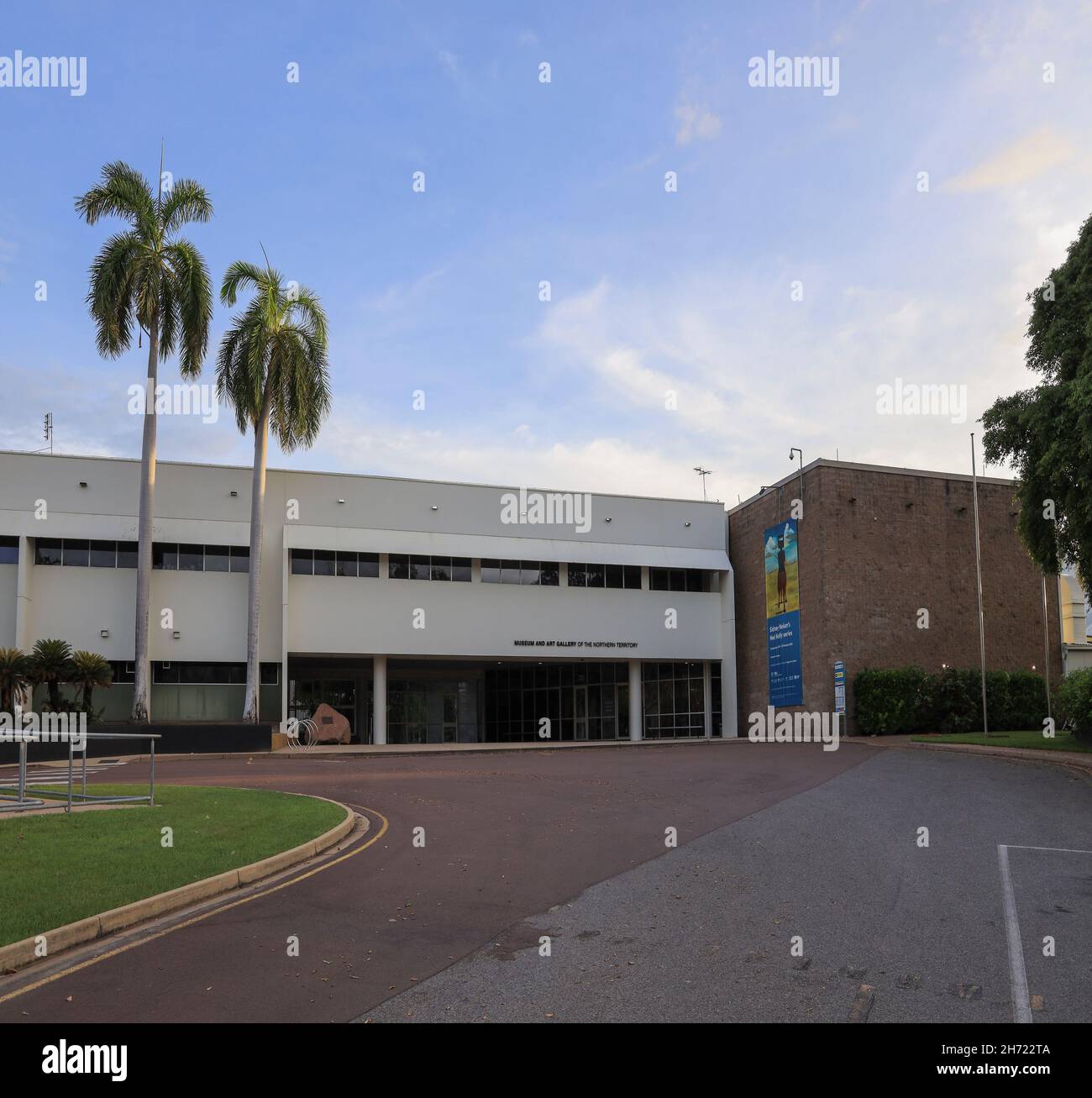 Front entrance of the Museum and Art Gallery of the Northern Territory in Darwin, Northern Front entrance of the Museum and Art Gallery of the Northern Territory in Darwin, Northern