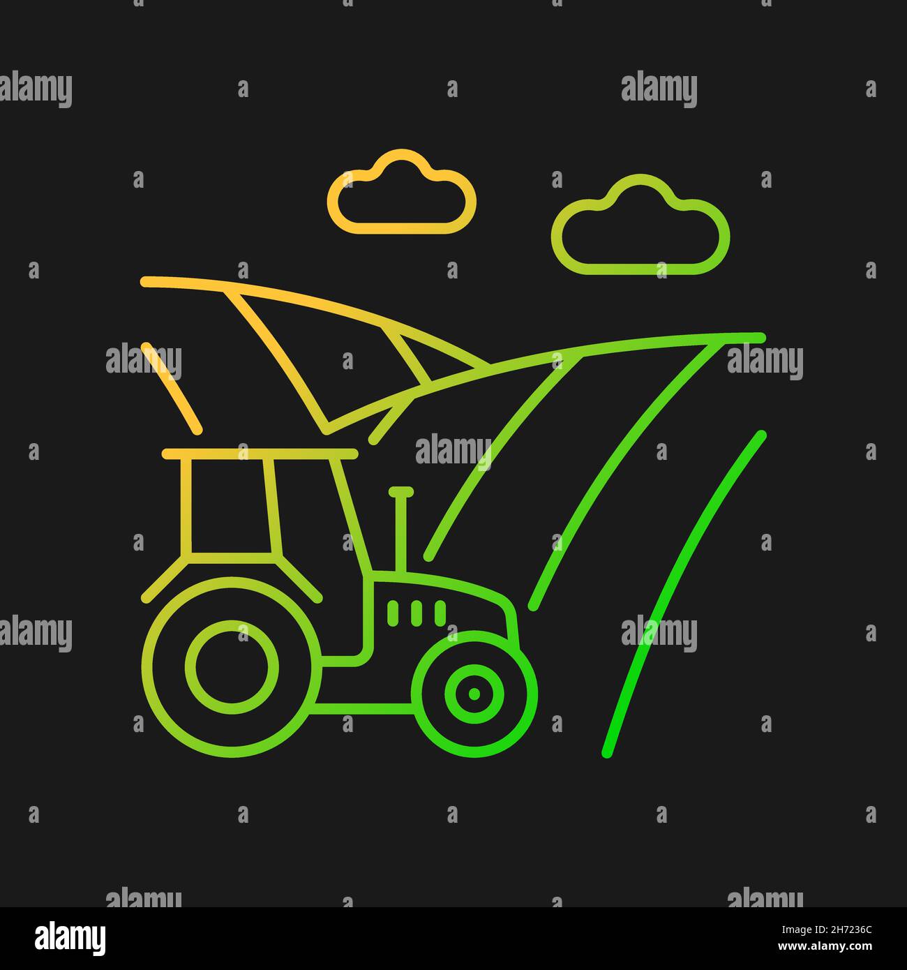 Arable land gradient vector icon for dark theme Stock Vector Image ...