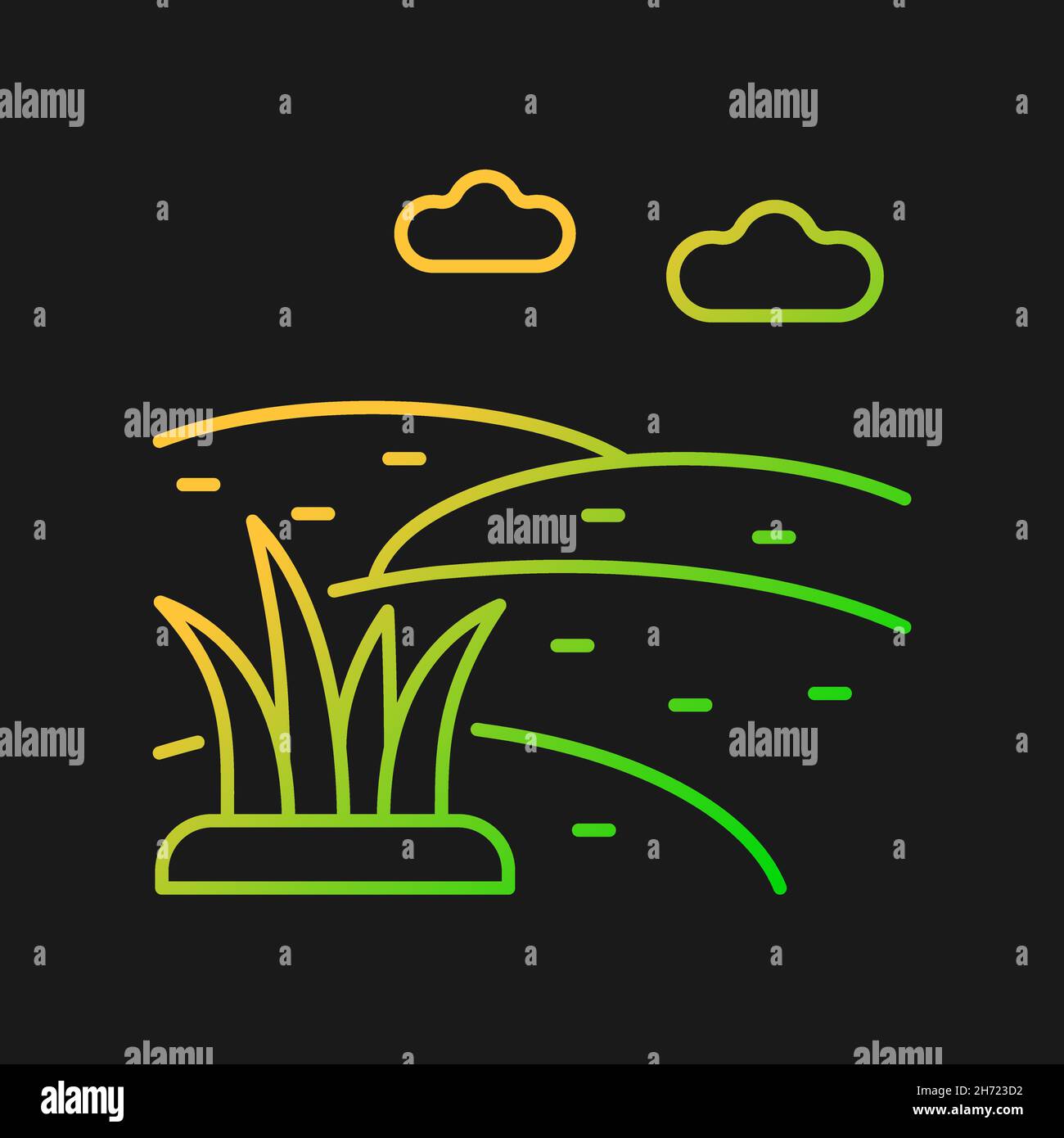 Grassland gradient vector icon for dark theme Stock Vector Image & Art ...