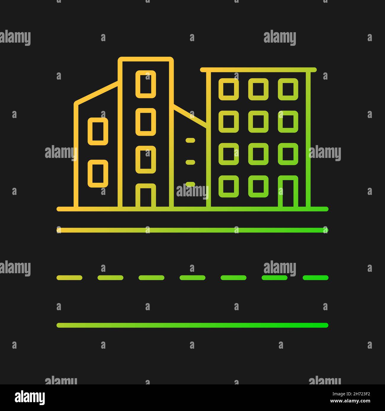 Urban land gradient vector icon for dark theme Stock Vector