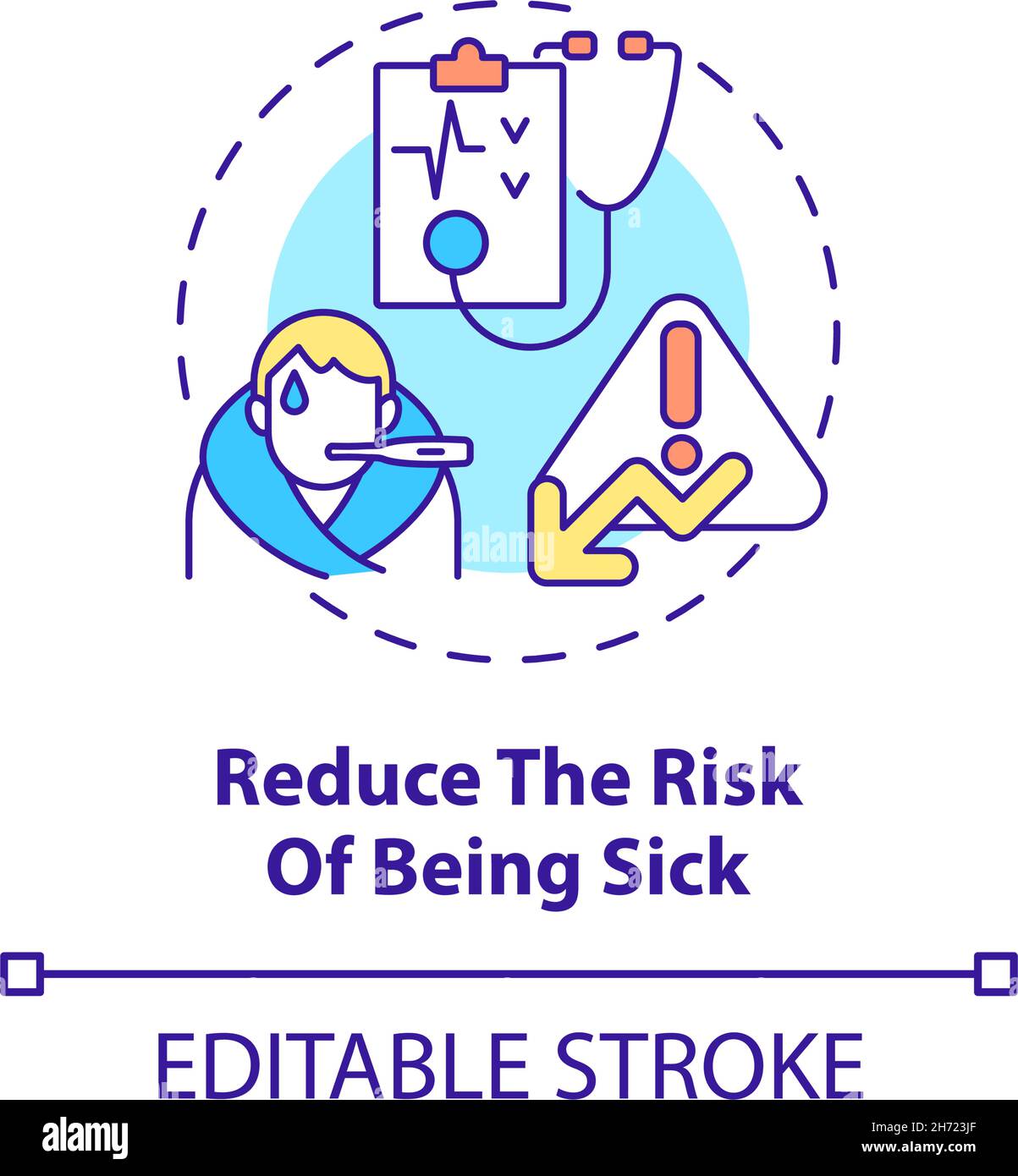 Reduce risk of being sick concept icon Stock Vector Image & Art - Alamy
