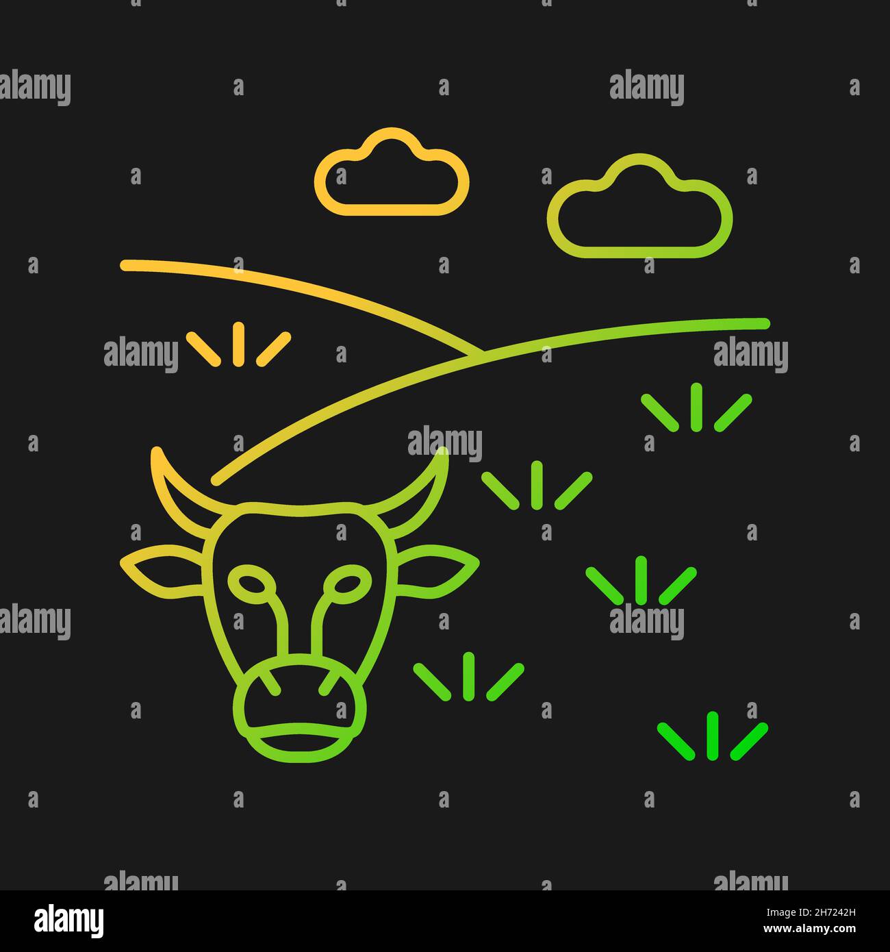 Pasture gradient vector icon for dark theme Stock Vector Image & Art ...