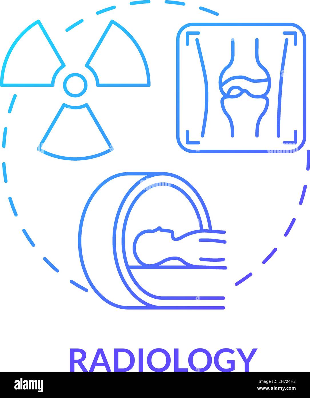 Radiology blue gradient concept icon Stock Vector