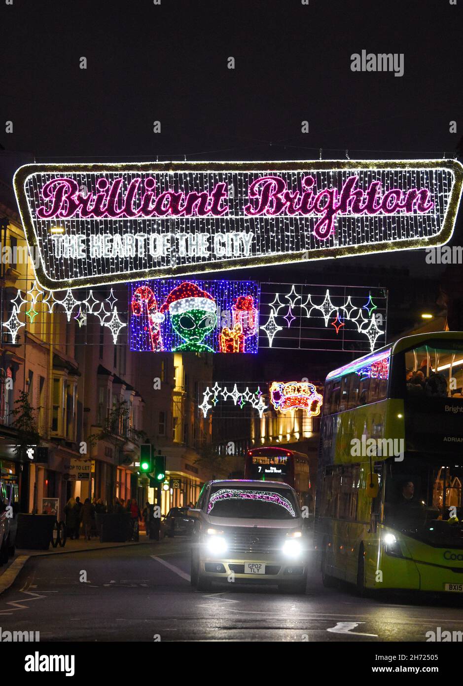 Brighton UK 19th November 2021 Brighton's new Christmas lights which