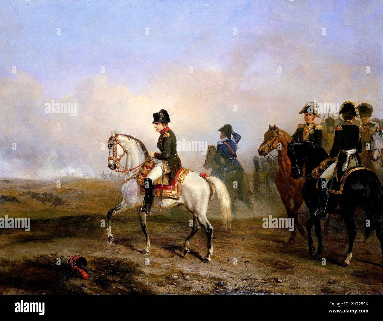 Emperor Napoleon and his Staff on Horseback by Horace Vernet (1789-1863), oil on panel, c. 1810-50 Stock Photo