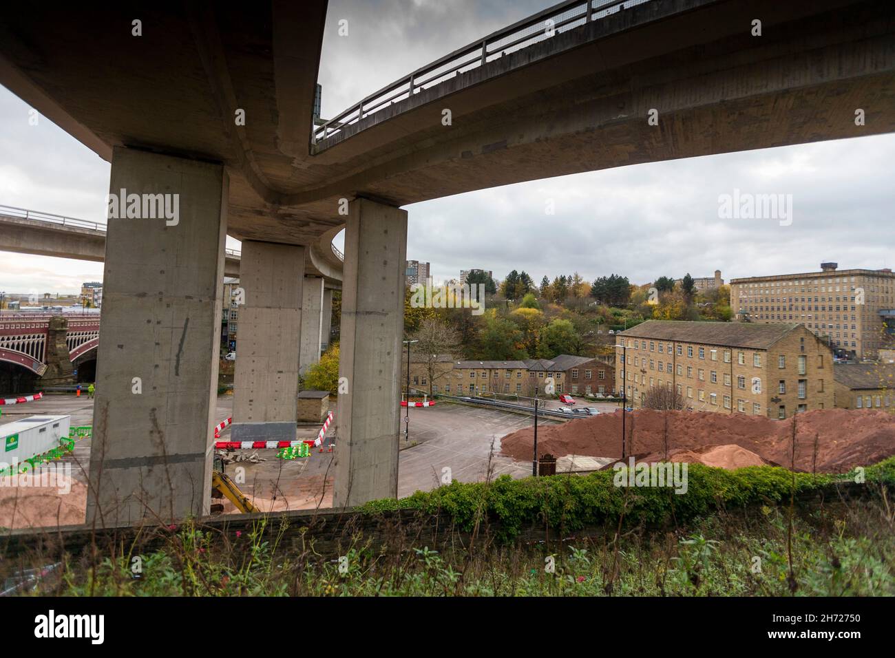 A giant stock pile of grit also known as salt dominates the car park