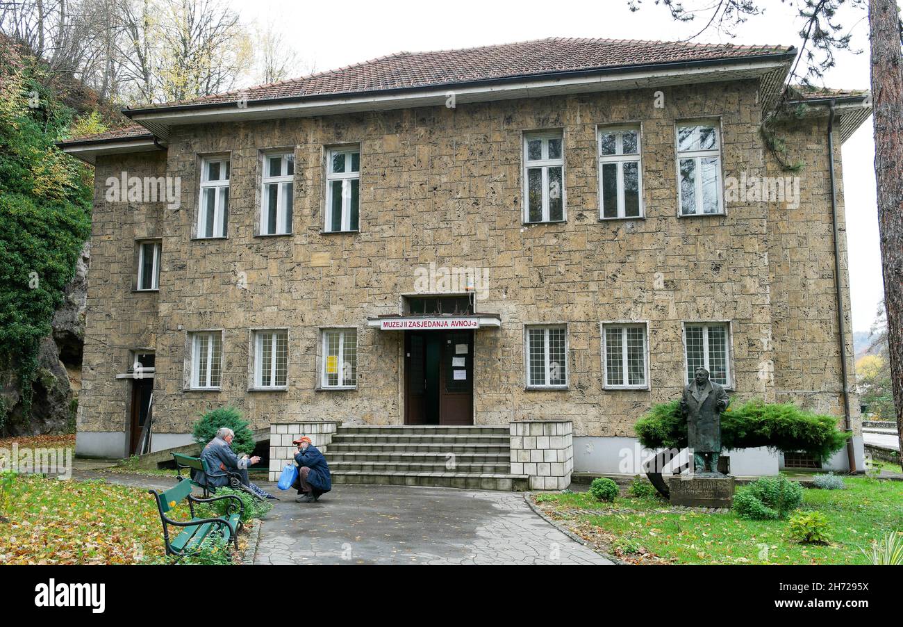 Museum to the 2nd Session of the AVNOJ (Anti-Fascist Council for the People's Liberation of Yugoslavia) in Jajce (Bosnia and Herzegovina) Stock Photo
