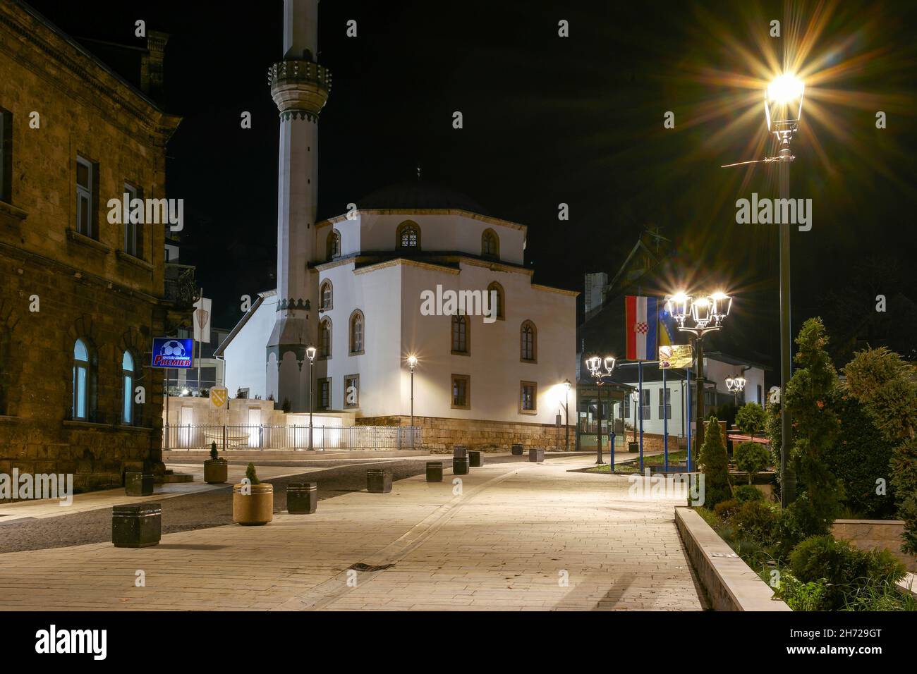Esme Sultanije džamija / mosque (Gradska džamija in Jajce (Bosnia and Herzegovina) Stock Photo
