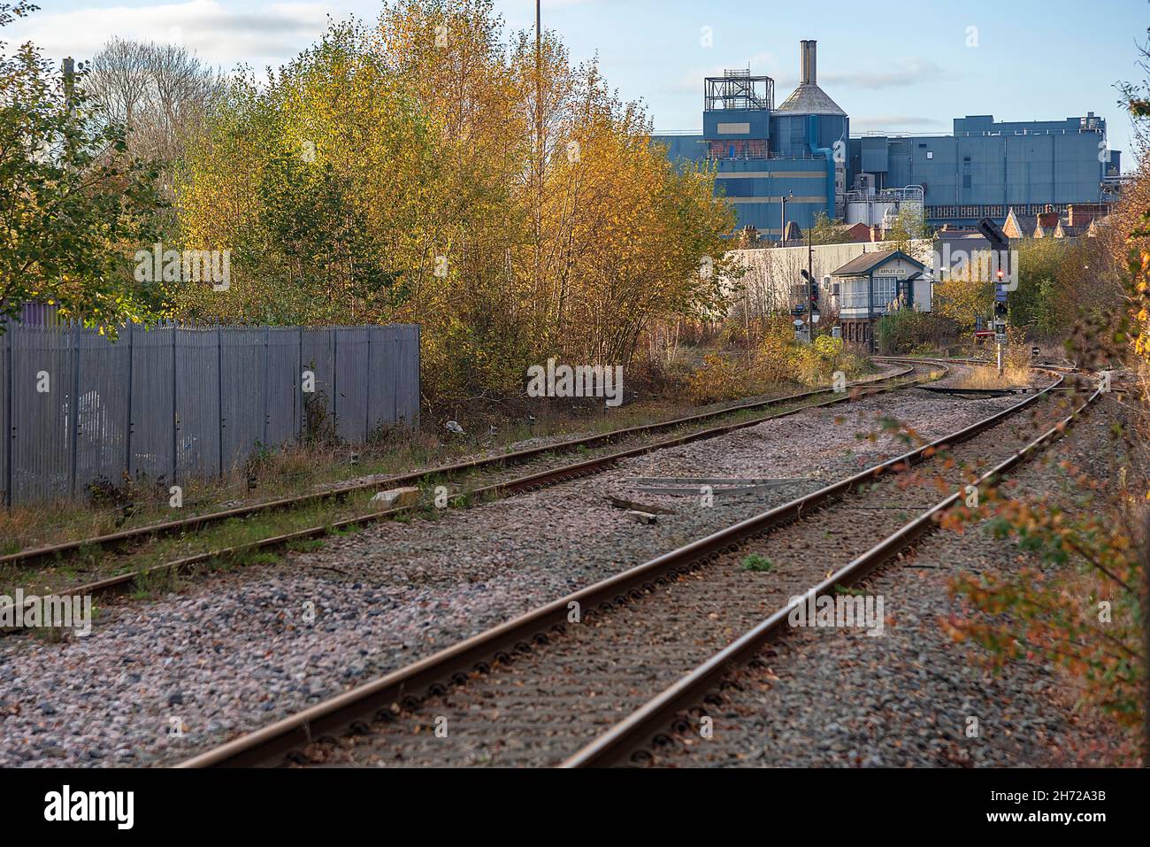 Warrington Bank Quay station, to be redeveloped as part of a new line to Marsden and Leeds through Manchester. Picture shows the low level line, Stock Photo