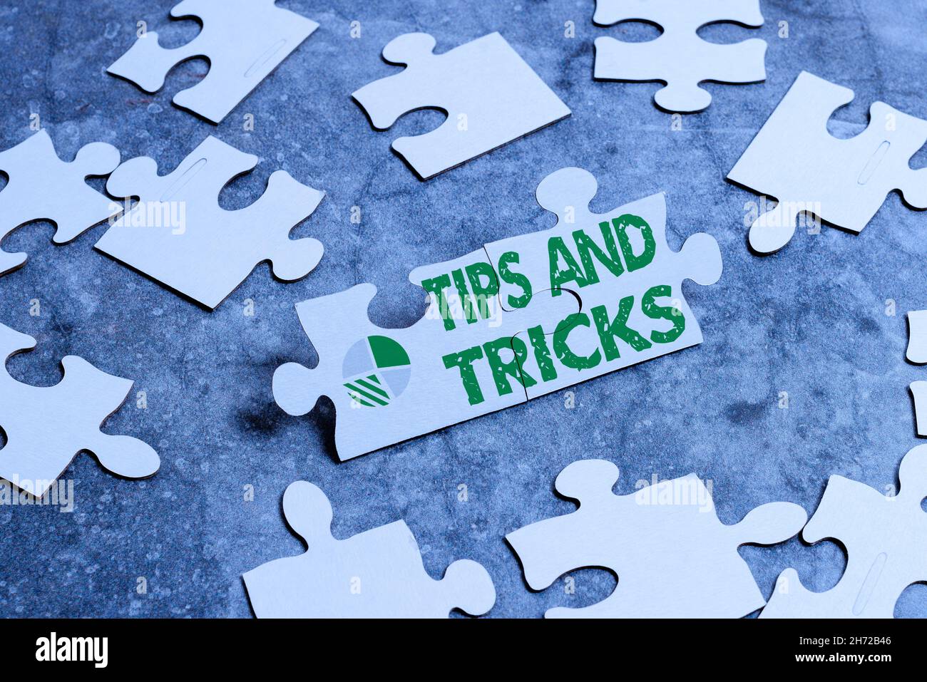 Inspiration showing sign Tips And Tricks. Concept meaning means piece advice  maybe suggestion how improve Building An Unfinished White Jigsaw Pattern  Stock Photo - Alamy