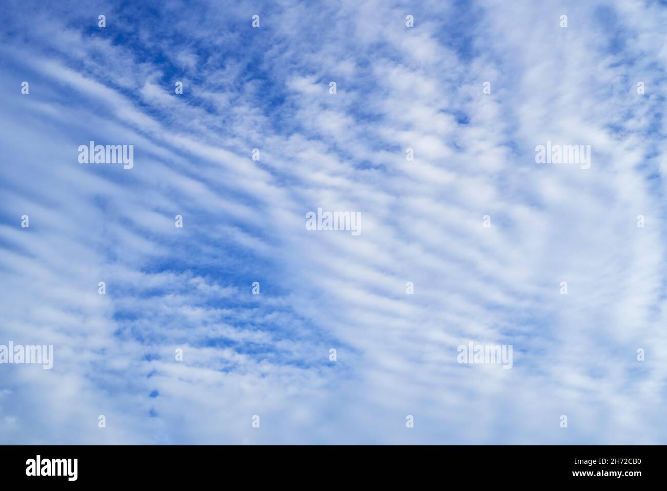 Altocumulus stratiformis undulatus middle-altitude cloud formation Stock Photo