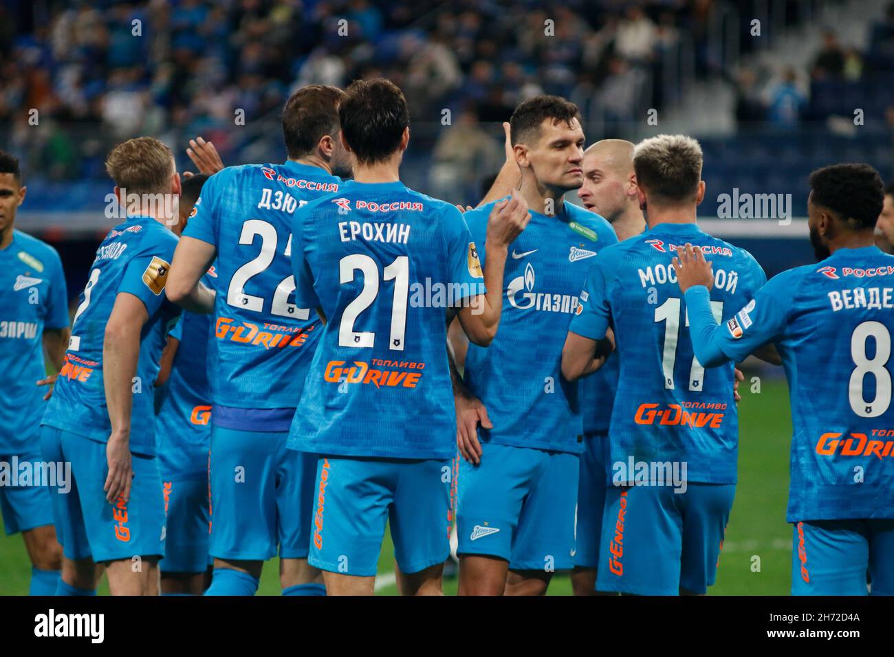 Saint Petersburg, Russia - 19 November 2021: Football. Russian Premier ...