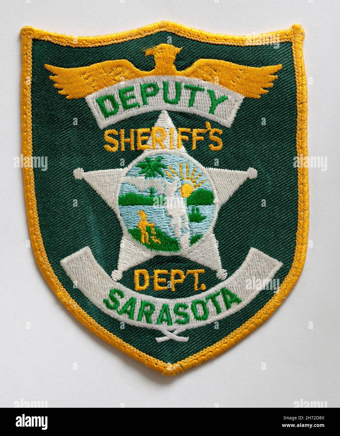 Vintage SARASOTA Police Uniform Patch Badge Stock Photo