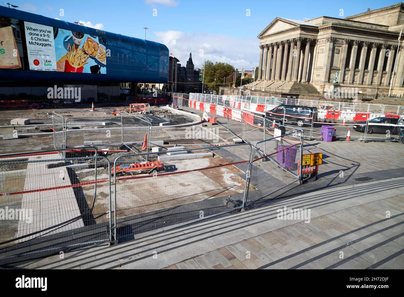 ongoing roadworks on lime street liverpool city centre connectivity scheme phase one Liverpool merseyside uk Stock Photo
