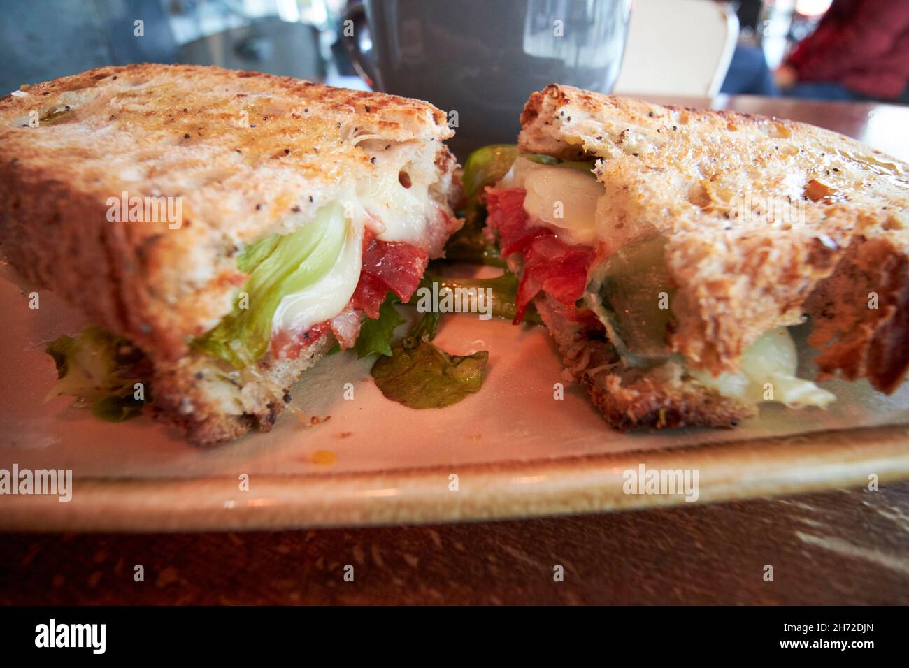 spicy italian panino sandwich Liverpool merseyside uk Stock Photo