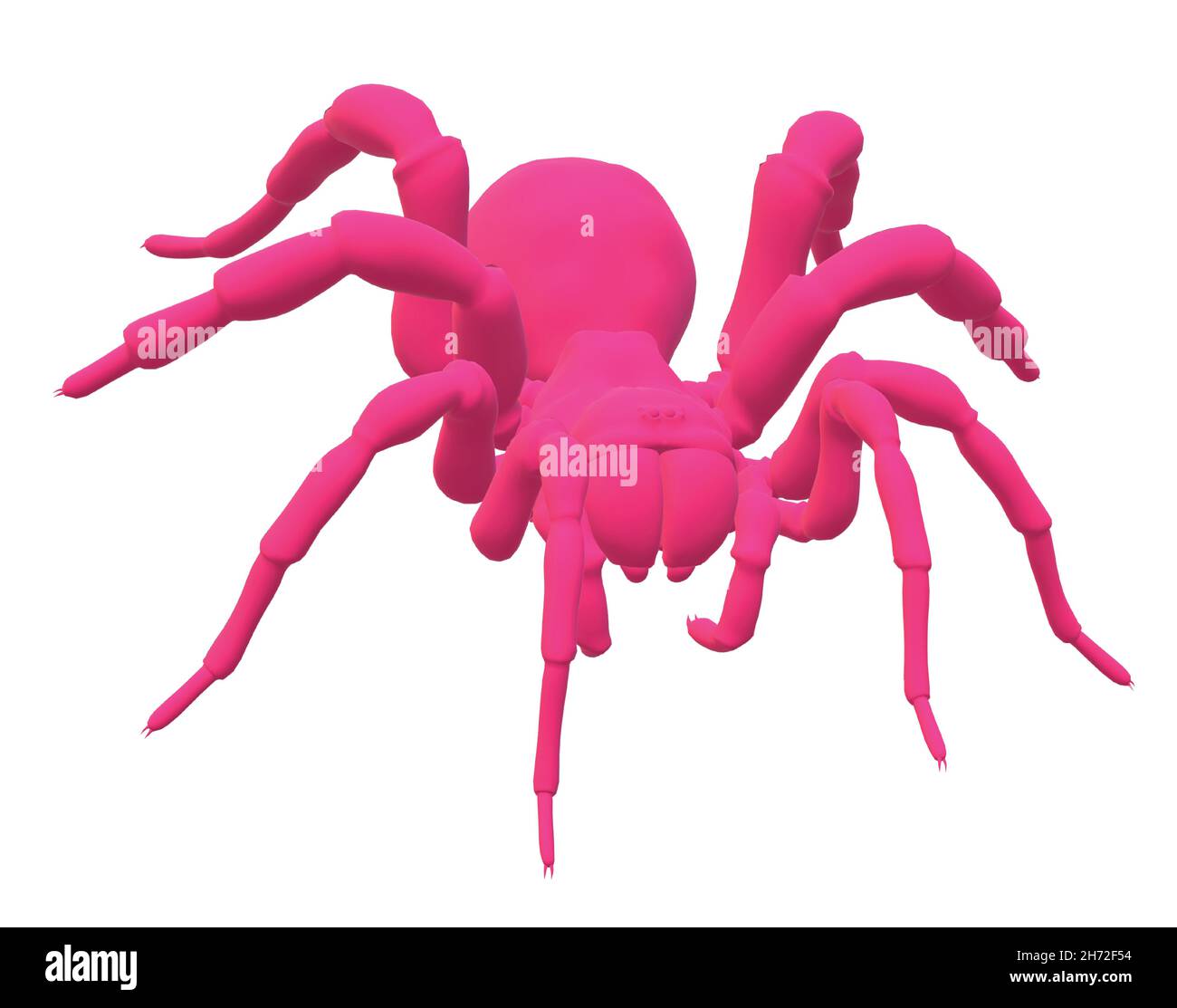 Solid Pink Colored Spider Arachnid Decoration Stock Vector