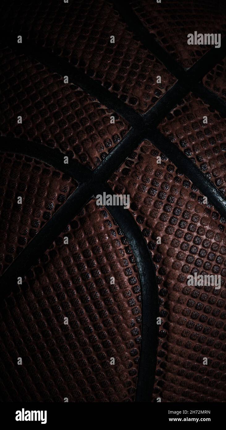 Basketball ball in low key Stock Photo