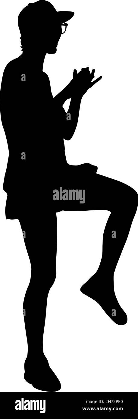 Silhouette of a walking women on a white background Stock Vector Image ...