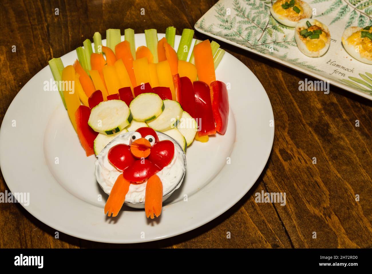Thanksgiving Raw Vegetable Dip Stock Photo