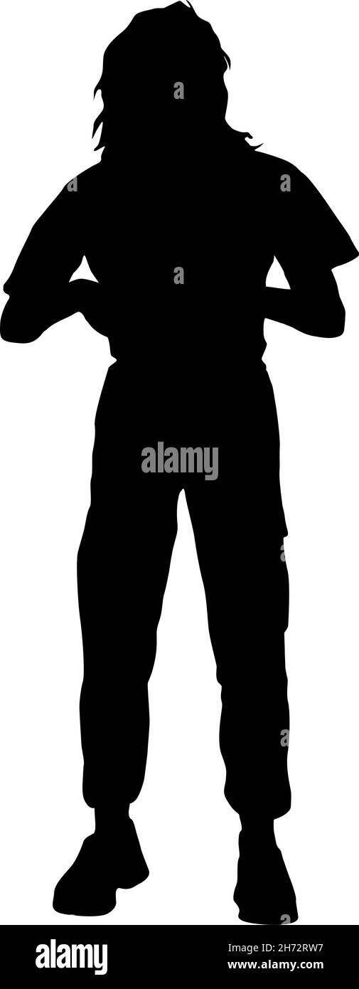Silhouette of a walking women on a white background Stock Vector Image ...