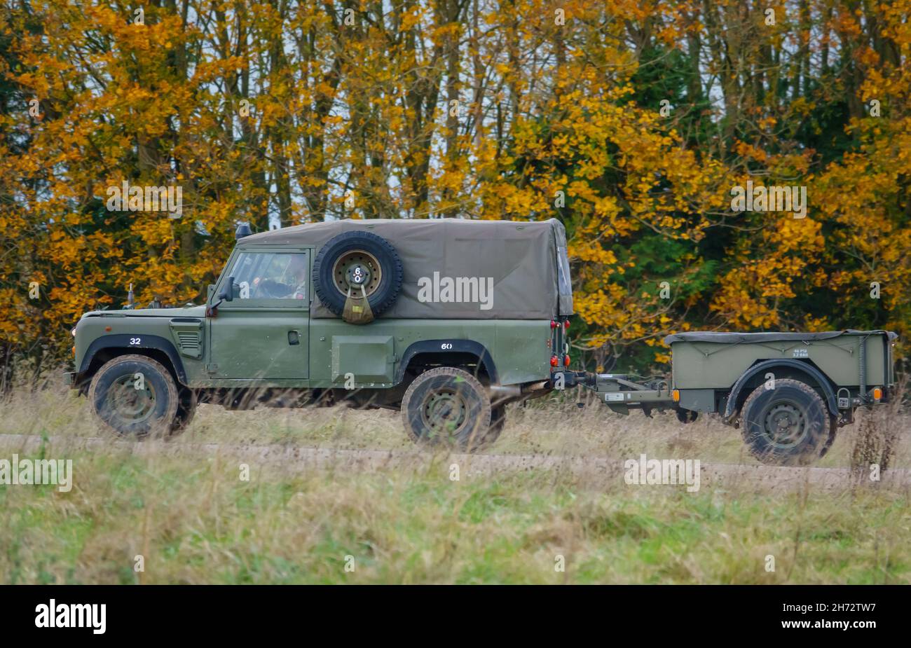 British Army Land Rover Defender Wolf medium utility vehicle on a ...