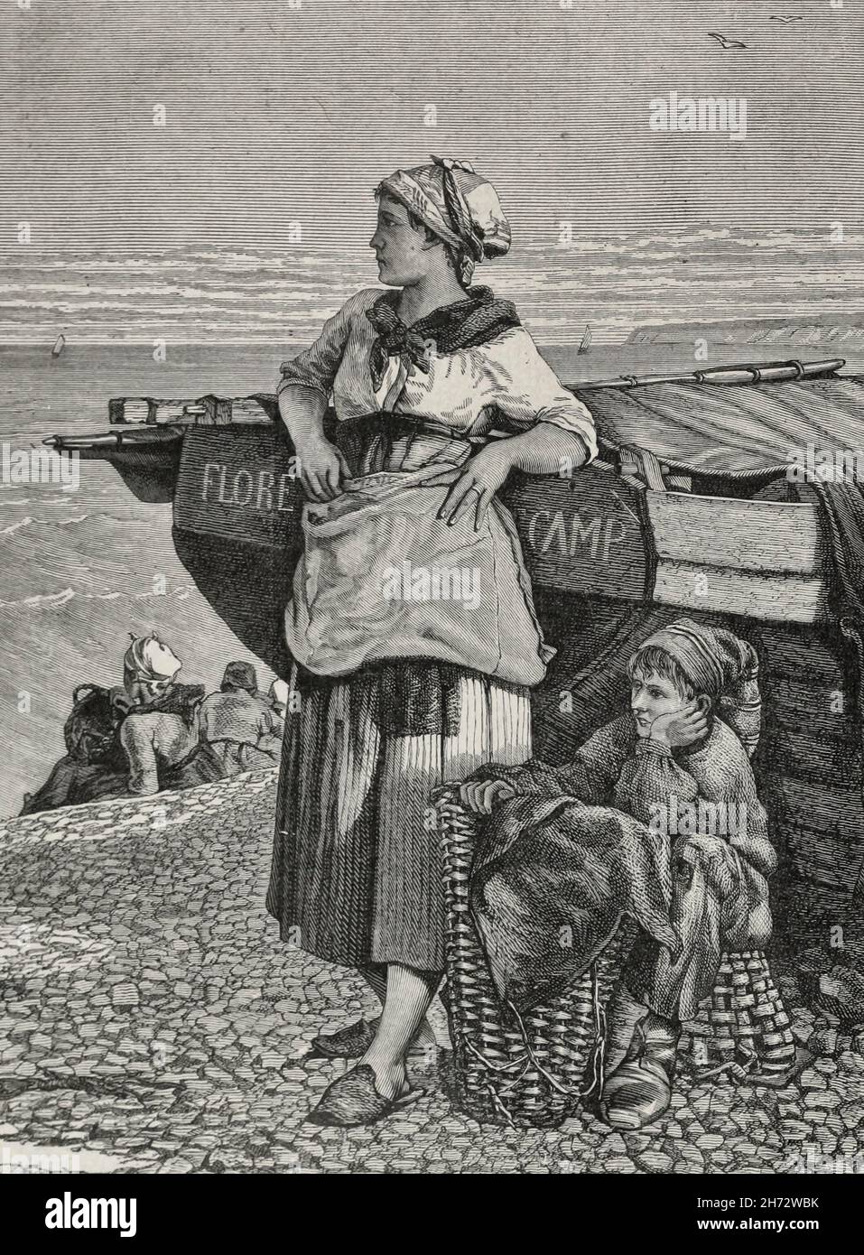 Fisher women in France, circa 1900 Stock Photo