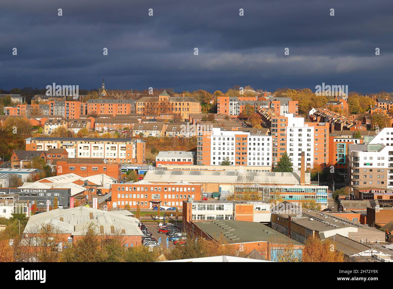 Looking towards Burley in Leeds,WEst Yorkshire,UK Stock Photo