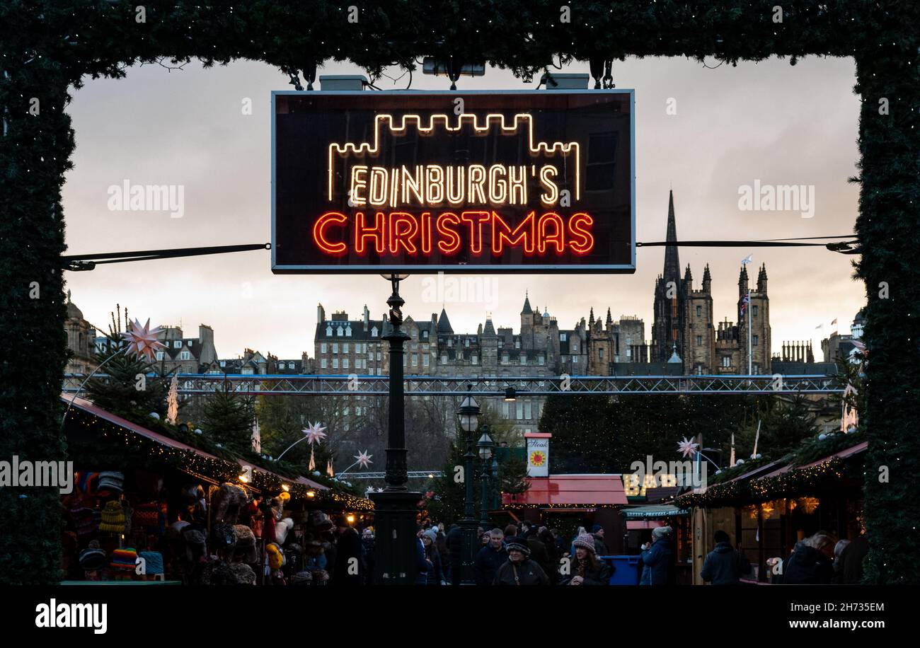 Edinburgh Christmas Market, Edinburgh, Scotland, UK Stock Photo