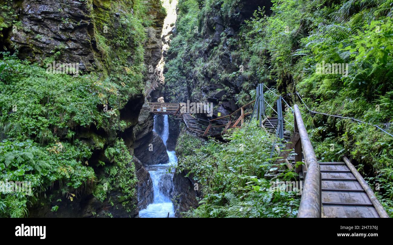 Raggaschlucht, Ragga Schlucht, Schlucht, Klamm, Mölltal, Flattach, Kärnten, Oberkärnten, Bach, Raggabach, Kreuzeck, Kreuzeckgruppe, eng, tief, steil, Stock Photo