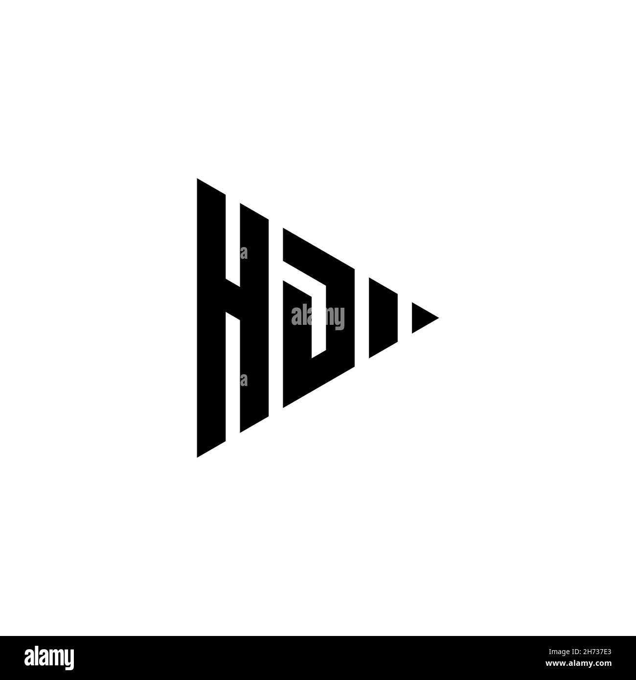 HD Monogram logo letter with triangle play button shape style on ...