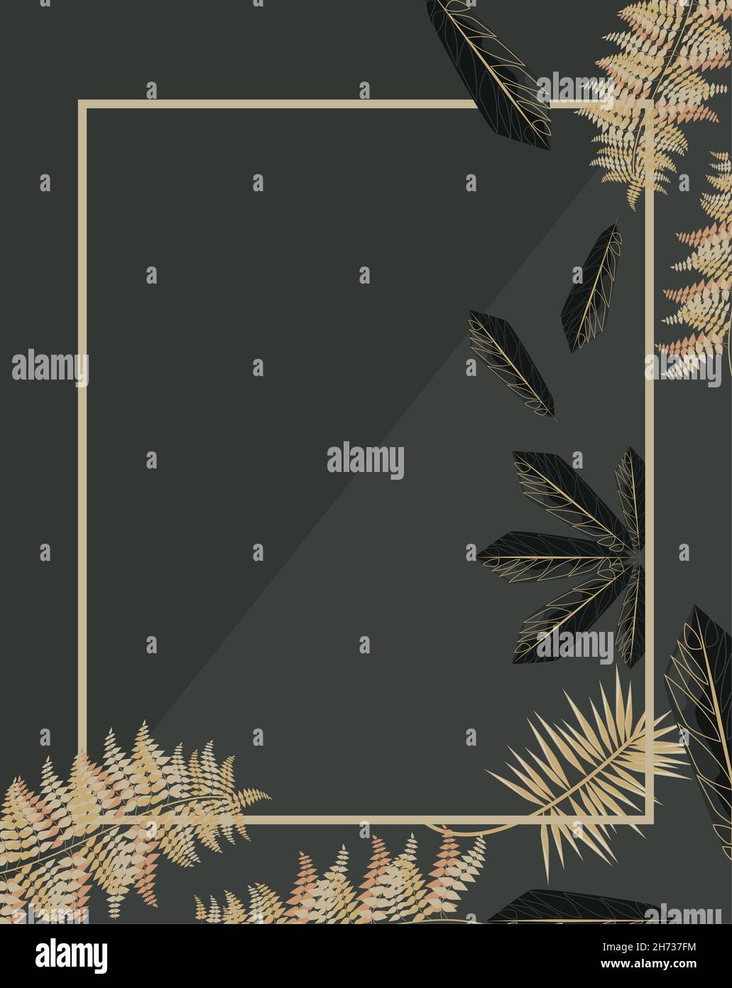 square frame with leafs Stock Vector Image & Art - Alamy