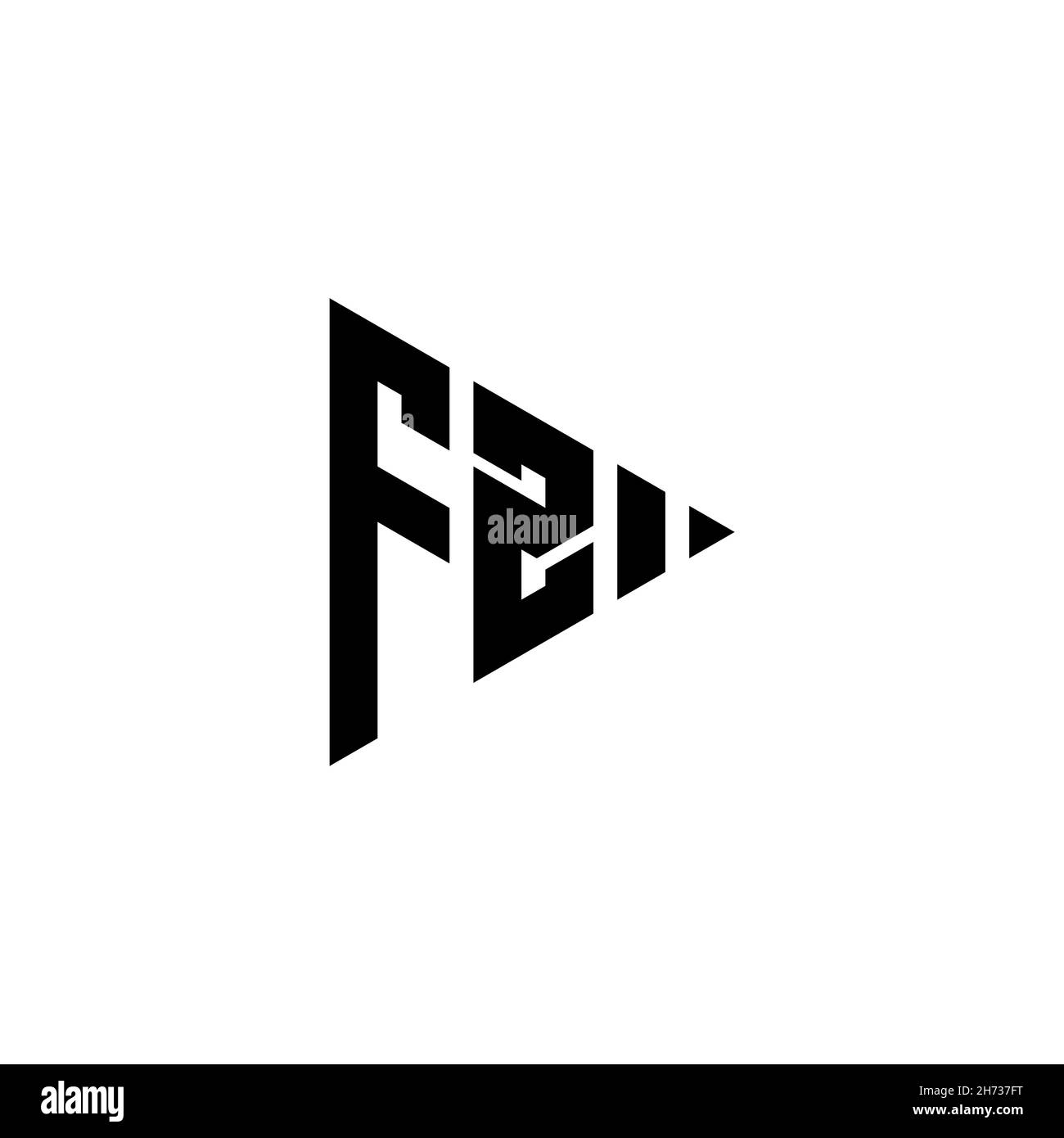 FZ Monogram logo letter with triangle play button shape style on ...