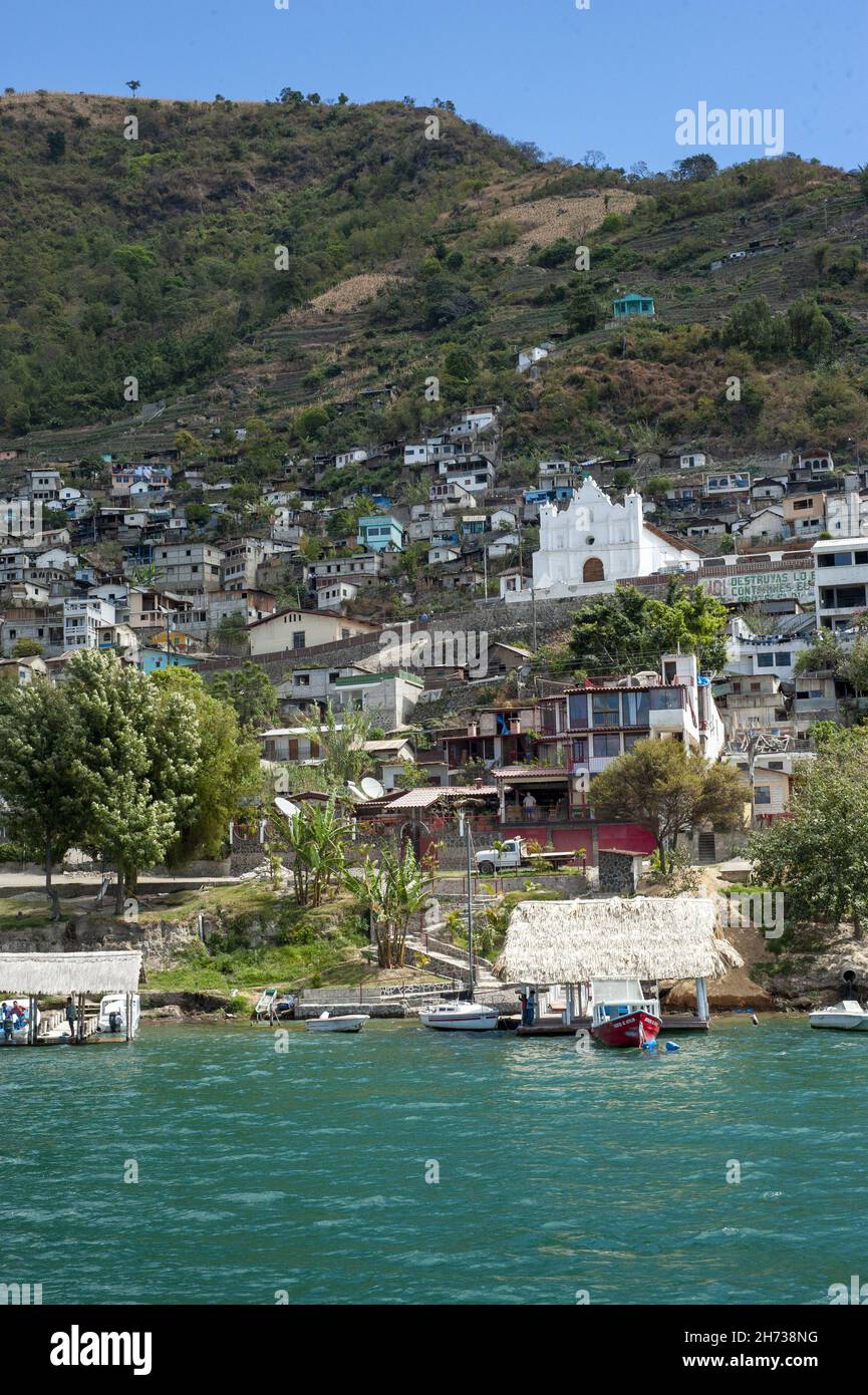 Village of San Antonio Palopo in Lake Atitlan Guatemala Stock Photo