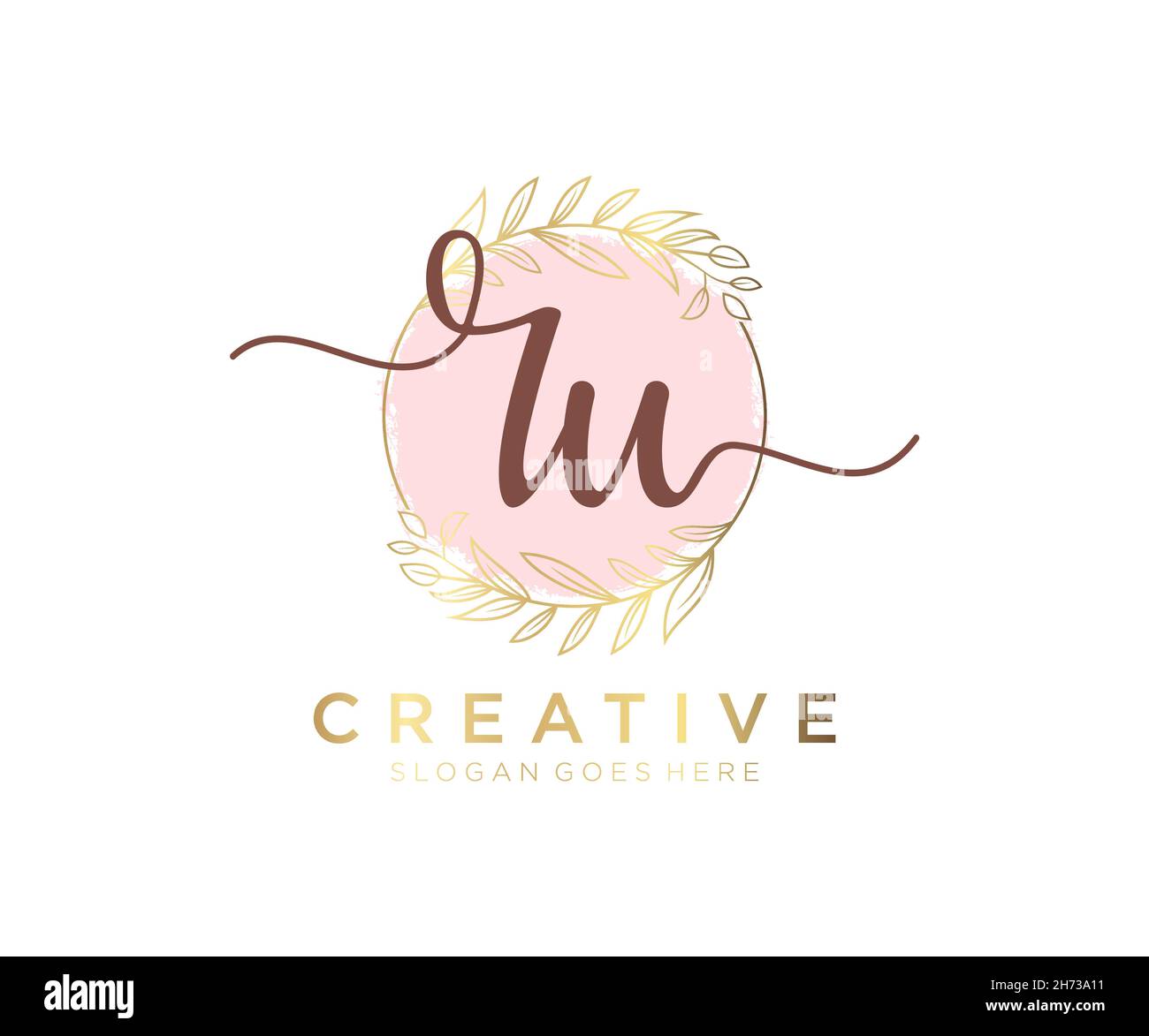 RU feminine logo. Usable for Nature, Salon, Spa, Cosmetic and Beauty ...