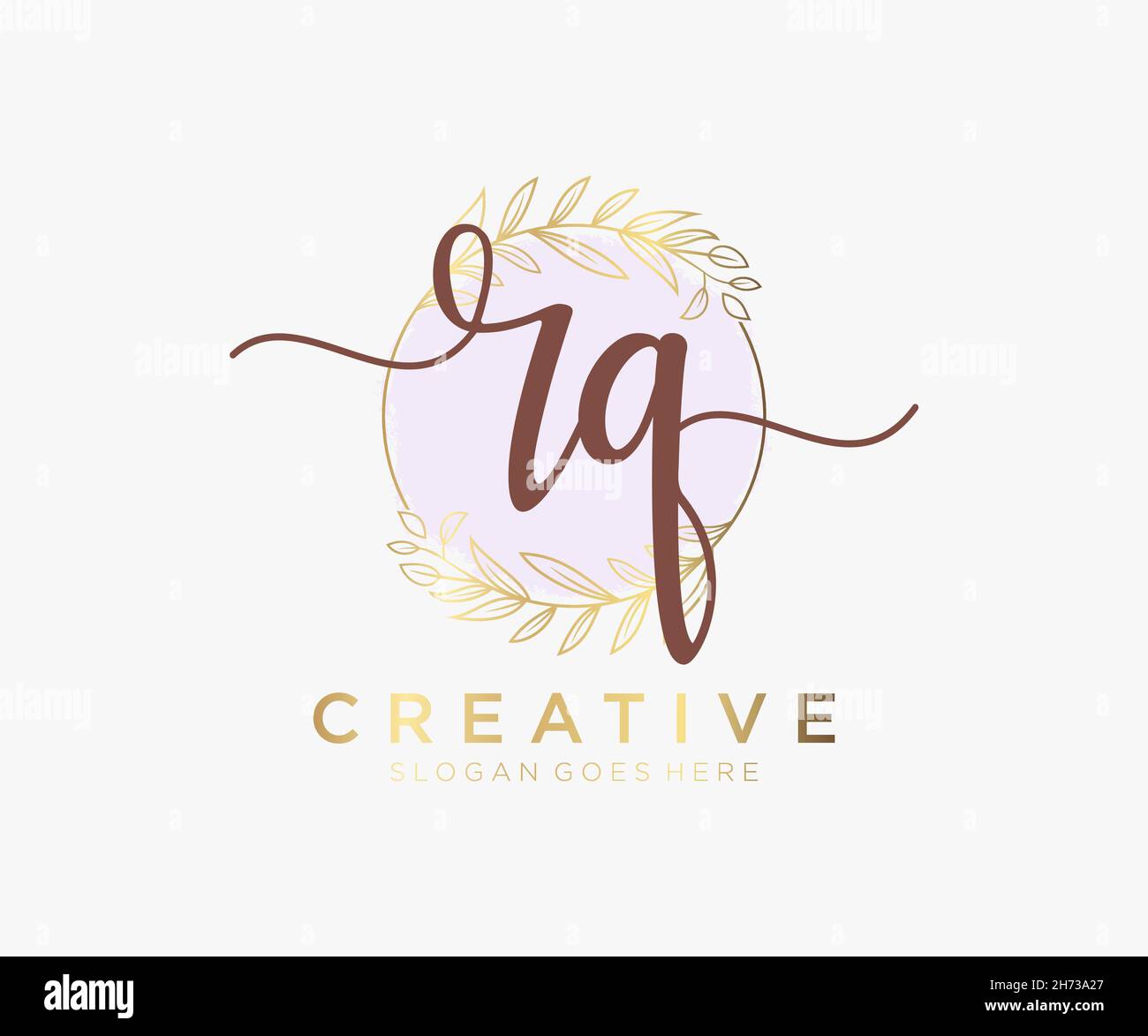 RQ feminine logo. Usable for Nature, Salon, Spa, Cosmetic and Beauty ...