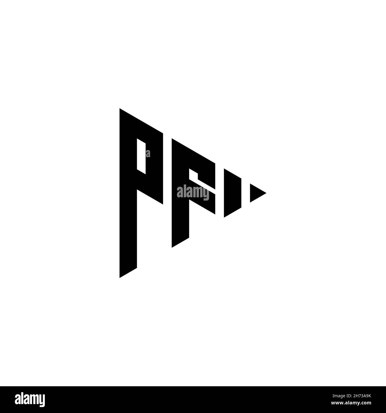 PF Monogram logo letter with triangle play button shape style on ...