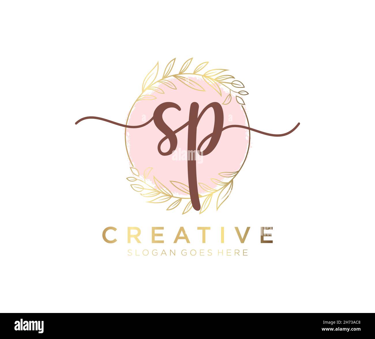 PM feminine logo. Usable for Nature, Salon, Spa, Cosmetic and