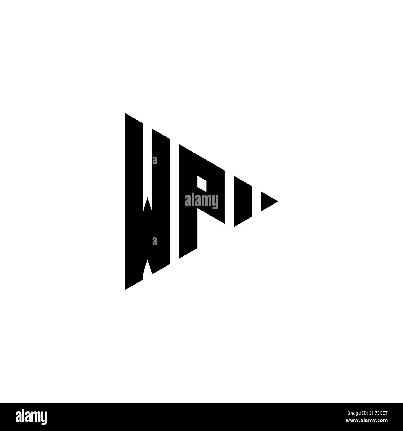 WP Monogram logo letter with triangle play button shape style on ...