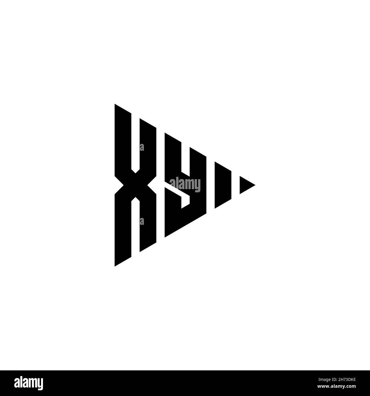 XY Monogram logo letter with triangle play button shape style on ...