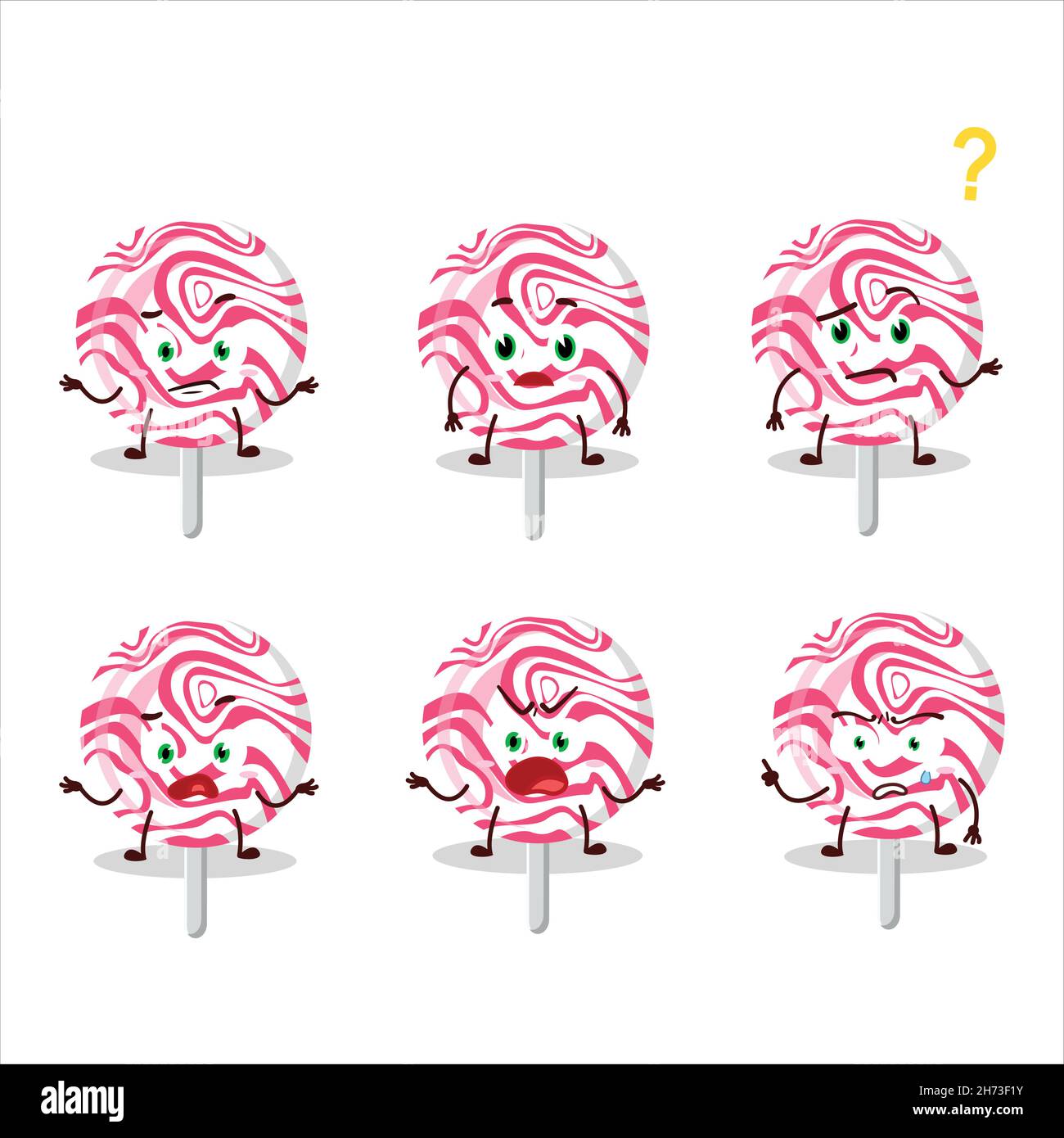 Expression Shape Candy Cartoon character of pink swirl candy with what expression. Vector ...