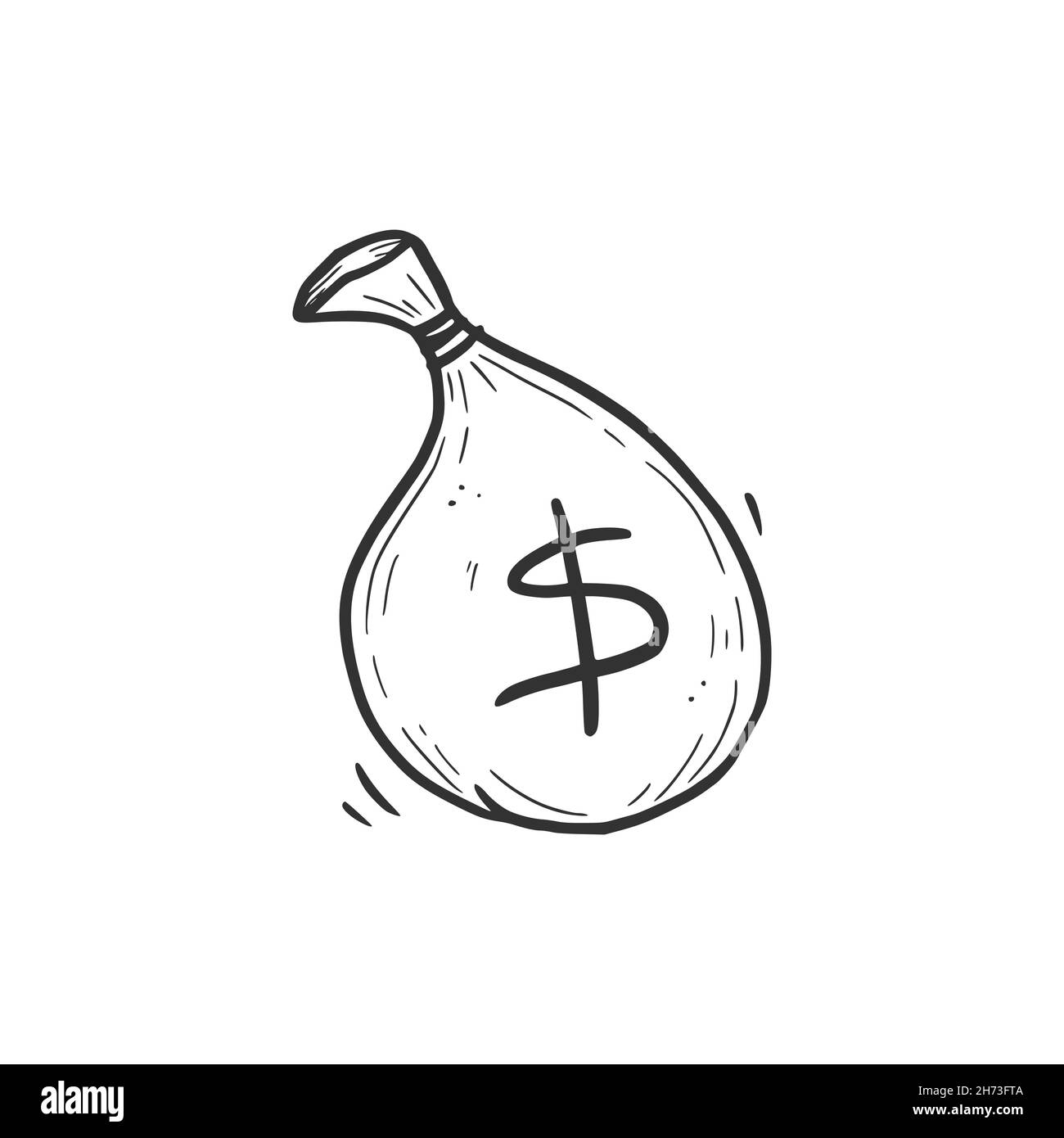 Hand drawn money bag element. Doodle sketch style. Drawing line simple money  bag icon. Isolated vector illustration Stock Vector Image & Art - Alamy